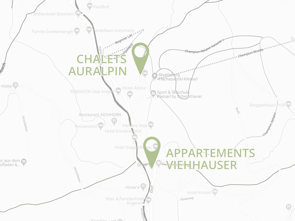 Lagekarte Viehhauser Appartements & Chalets AurAlpin